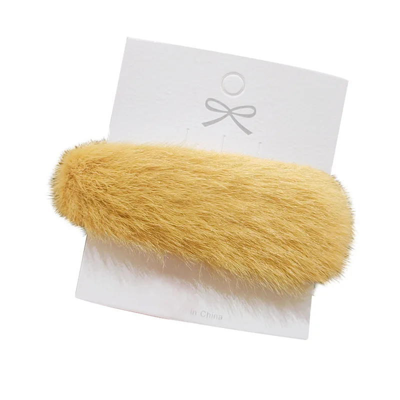 Корейские зимние плюшевые однотонные заколки для волос из искусственного меха заколки для волос для девочек и женщин заколки для волос модные детские заколки для волос аксессуары для волос