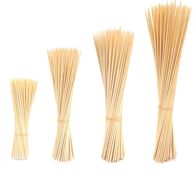 Barbecue Bamboo Stick Disposable Bamboo skewer 15-50cm Sticks Long Skewer Wood Bamboo Bbq Sticks
