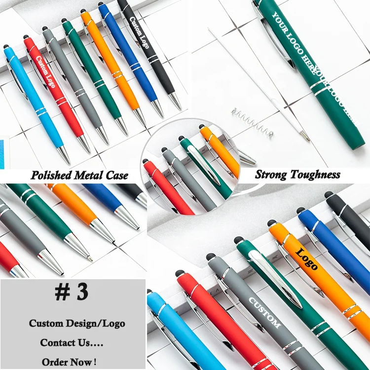 Personalized With Logo Print Ball Point Pen Advertising Cheapest Promotional Pen Gift Custom Plastic Metal Custom Ballpoint Pen