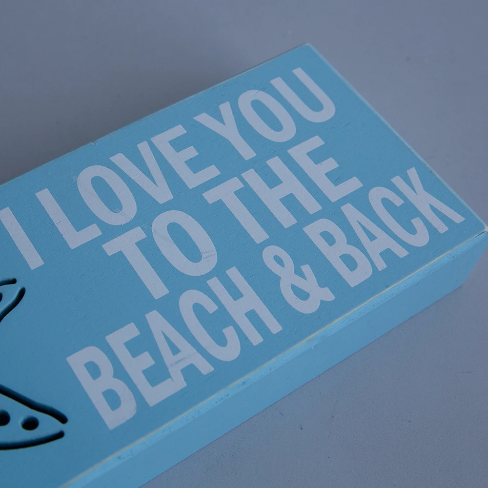 Professional wholesale and custom wooden Box Sign Wall decoration wood and Ocean Beach style home decoration