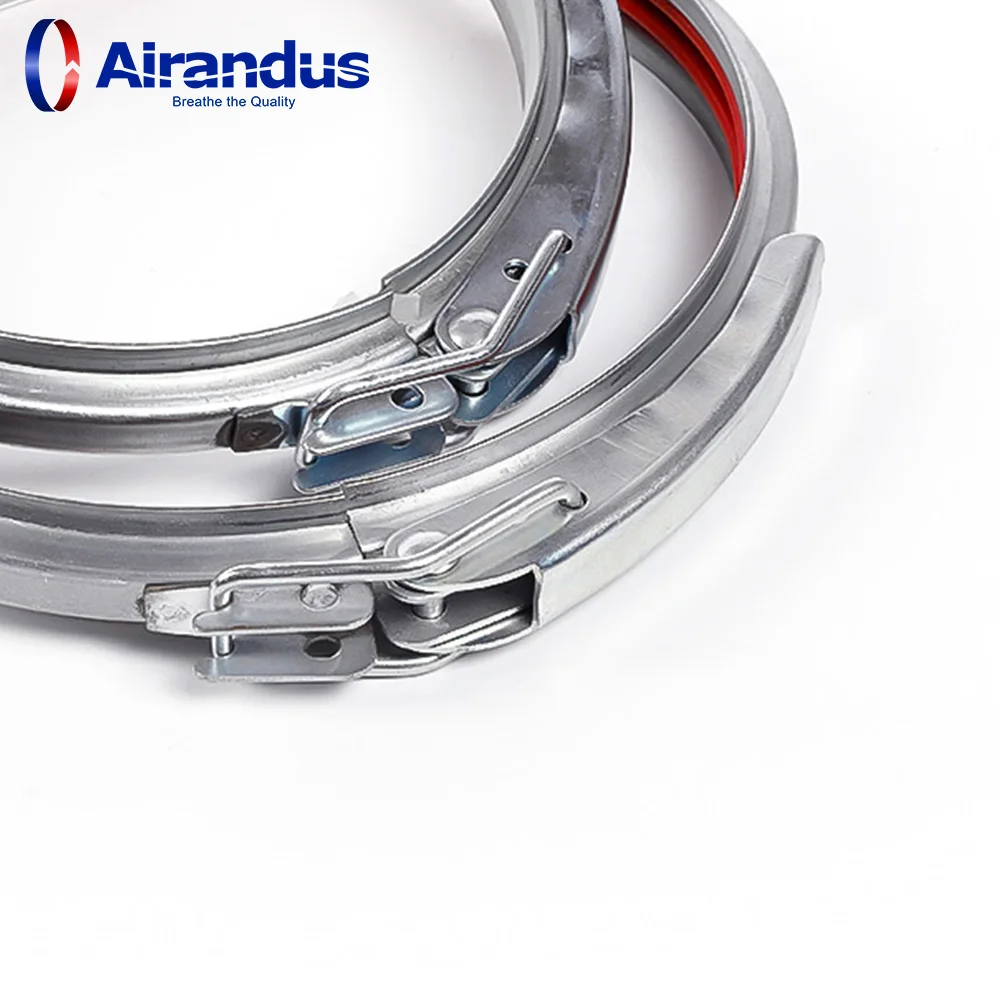 HVAC System Ventilation Air Duct ring Clamps Quick Release Rapid Lock Pipe Clamp