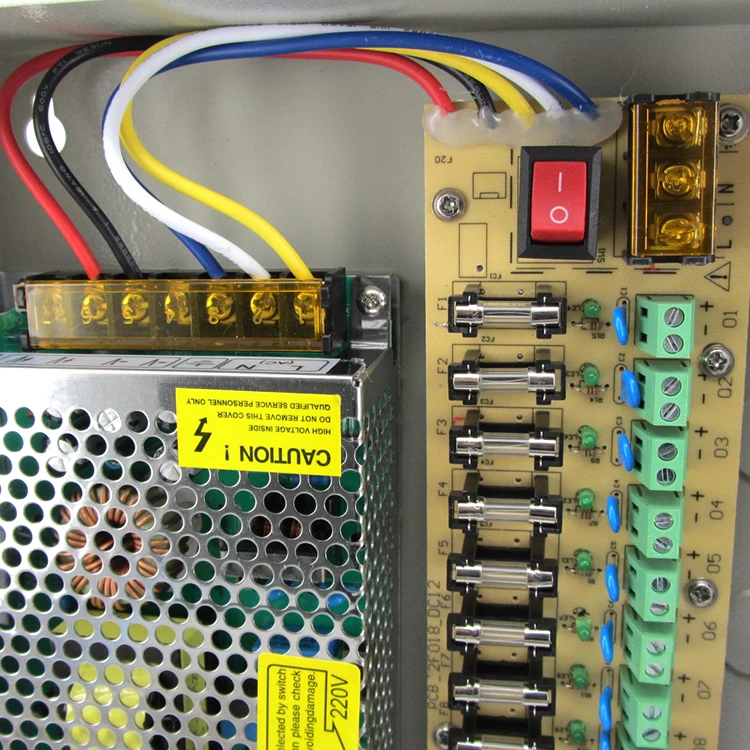 Aluminum Box 120W 18CH CCTV Camera Accessories Ac to Dc 12V 10A Power Supply  Box