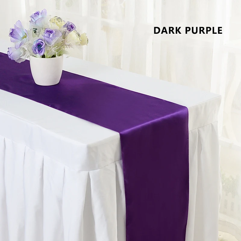 Wholesale Restaurant Wedding Decoration Banquet Satin Table Runner Sky Blue Table Runner For Rectangle Tables