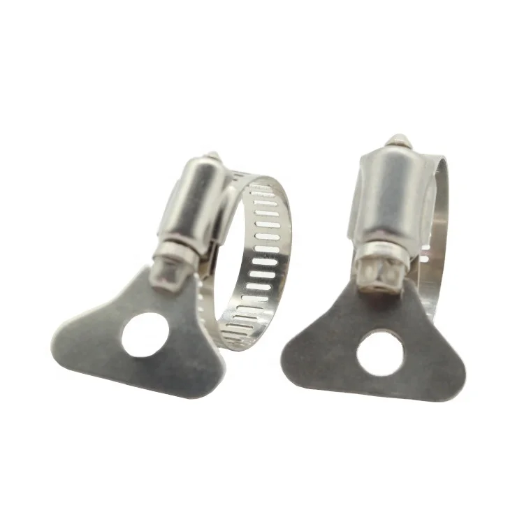 American type stainless steel butterfly key hose clips clamps with handle