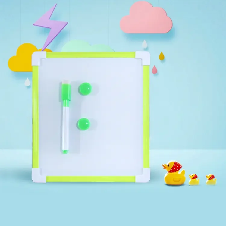 Colorful Plastic Frame Double Sided School Kids Custom Logo Small Size Portable Magnetic Mini Dry Erase Whiteboard