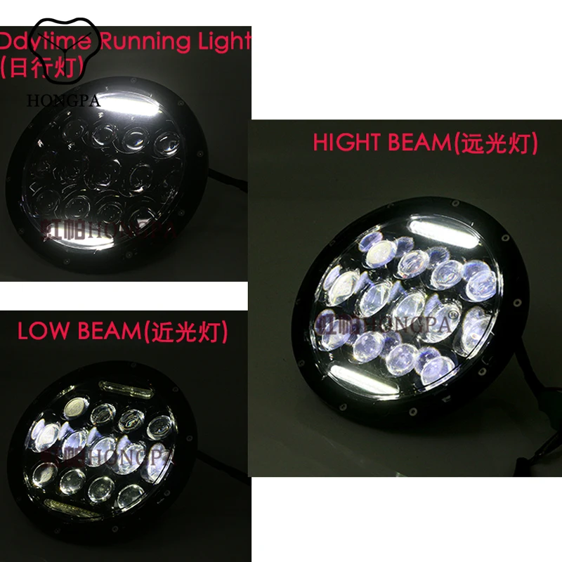 7' 60W Round Led Motorcycle Headlight Projector For Jeep Cafe Racer