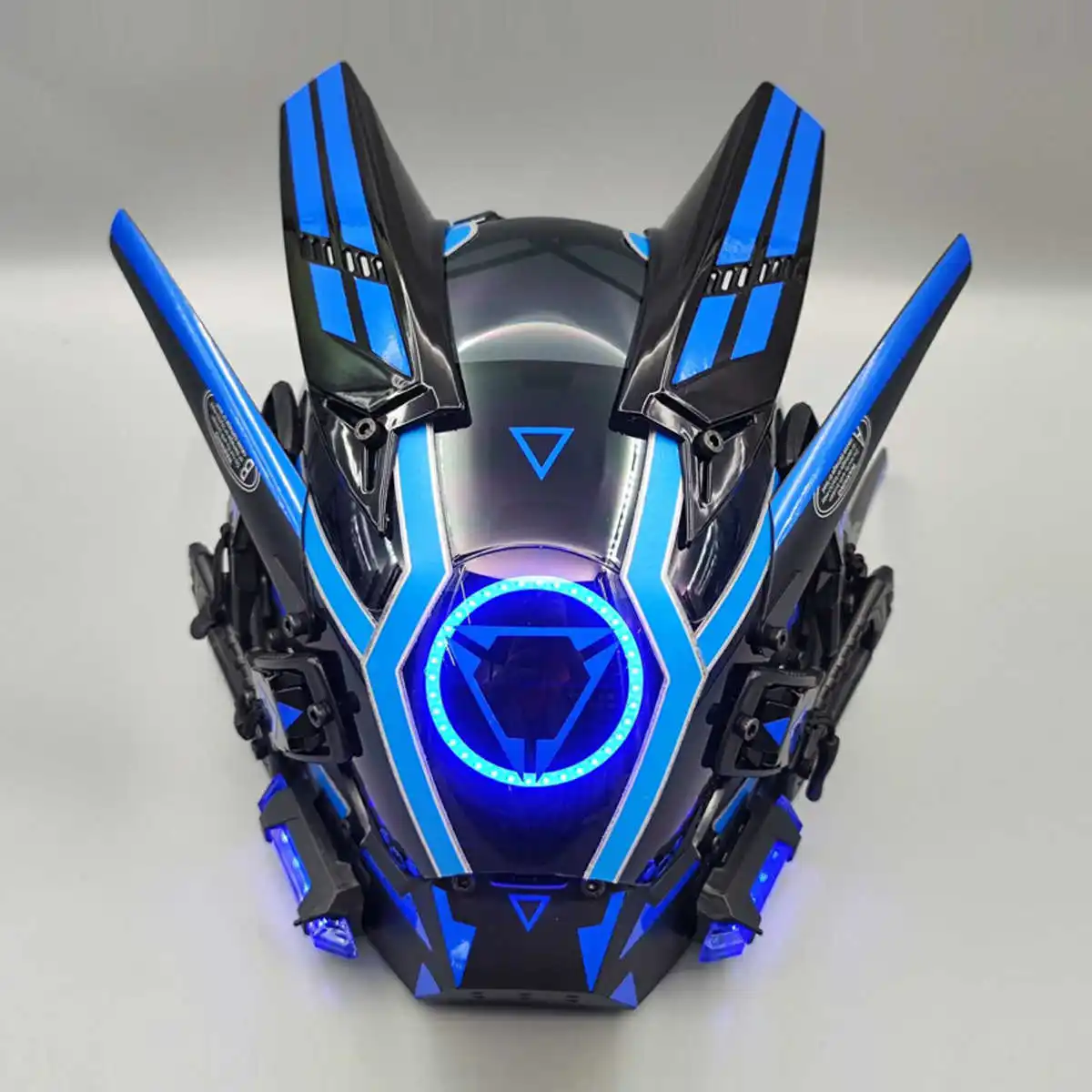 Halloween Carnival CYBER52 Phantom Samurai Design LED Helmet Comic Exhibition Cosplay Luminous Cyberpunk Light Up Mask