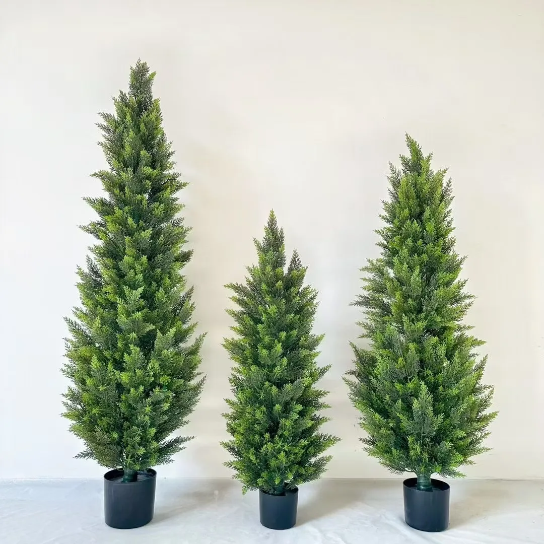 YOPIN-5030 Popular Artificial Pine and Cypress Tree Removable Greenery Christmas Shopping Malls and Hotels Window Decorations