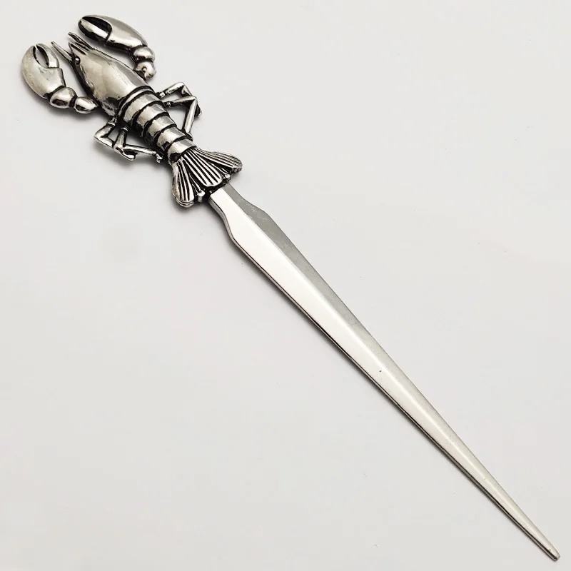 Novelty silver metal coastal decorative lobster letter opener