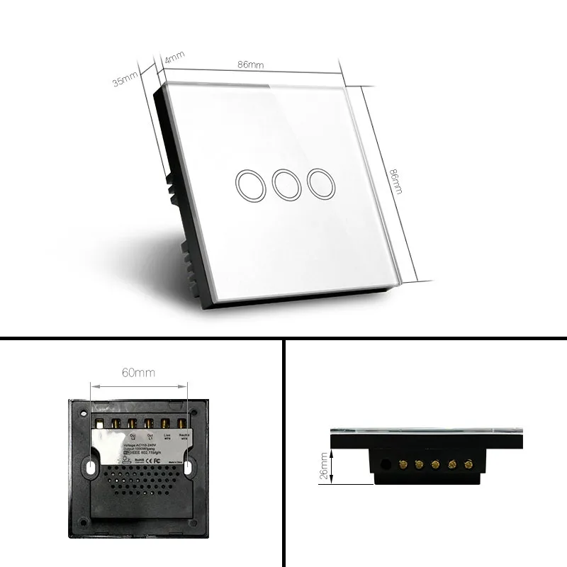 HOT SELLING intelligent switch to improve life Tuya wifi Zigbee of 2 gang smart switch 1071ZC-2