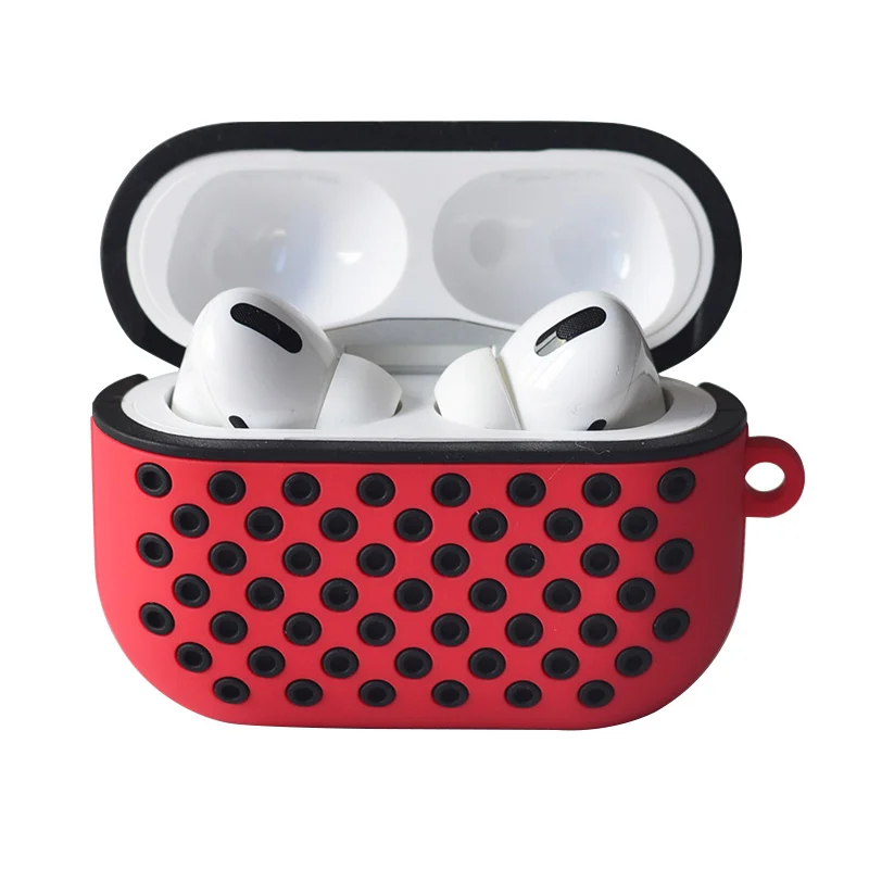  Soft Dual-Layer Color Silicone Case Cover with Keychain Anti-Lost Carabiner Charging For Apple Airpods Pro