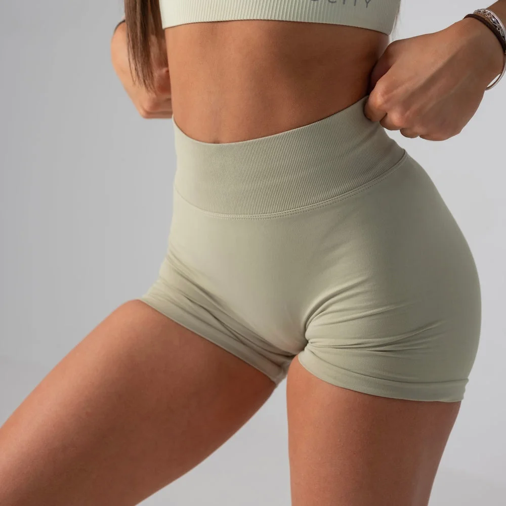 custom logo sportswear yoga shorts scrunch butt gym fitness women running tights active wear seamless shorts