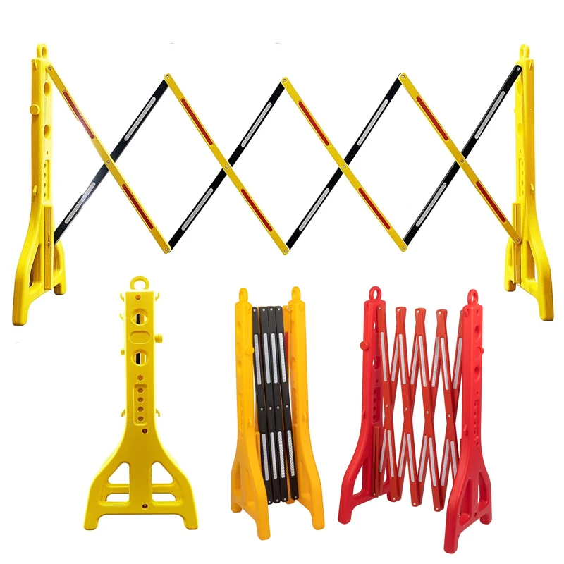 Portable Red & White Expandable Plastic Traffic Barrier Temporary Road Safety Solution