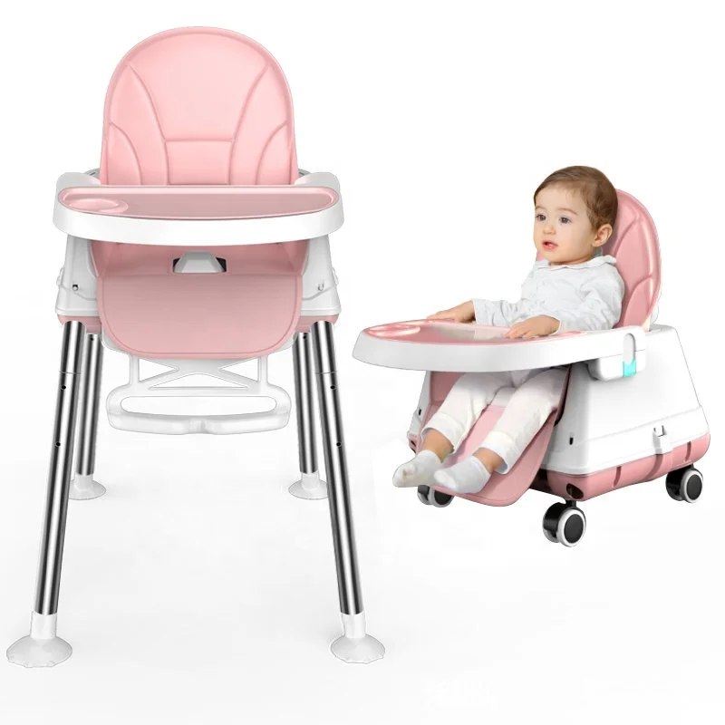 3 and 1 features Adjustable high low storage Variable toy car baby feeding chair
