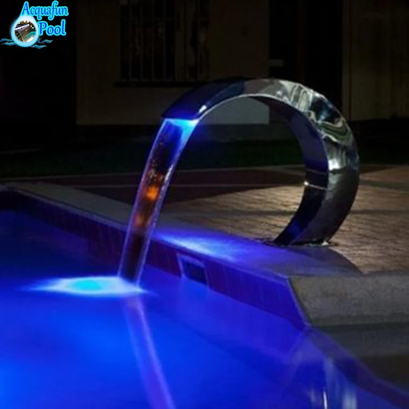 pond decoration stainless steel pool spout mirror water fountain small indoor waterfall