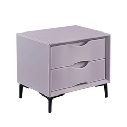 Luxury Modern Bedroom Furniture Wood Frame Leather Night Stand Bed Side Table For Hotel Home