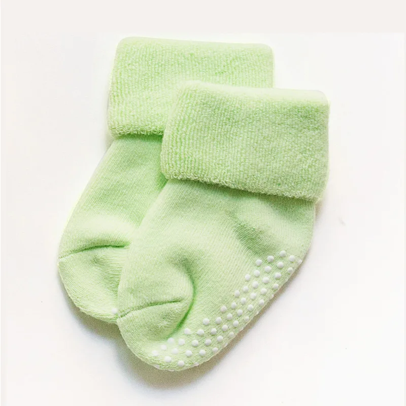 Baby socks winter wool thickened loose socks combed cotton non-slip dispensing baby socks