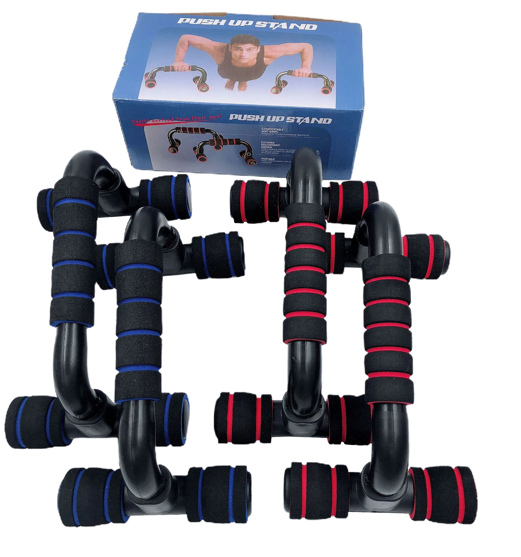 
Hot Sale Sports Goods H-type Steel Slip-Resistant Push Up Bar Home Fitness Equipment 