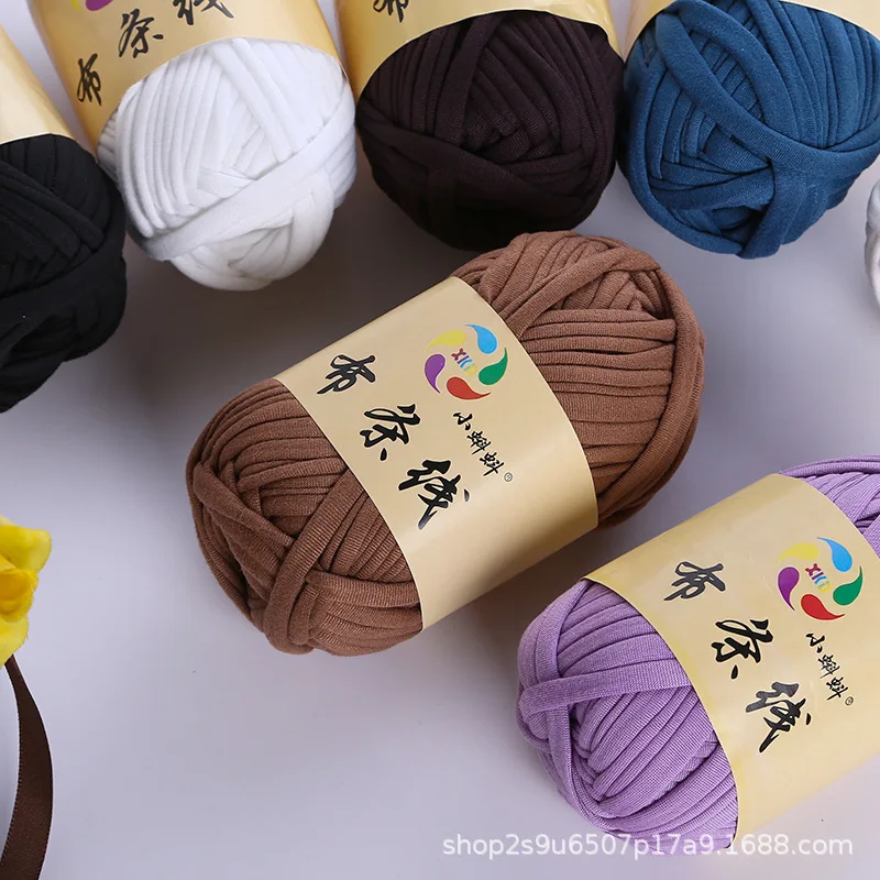high elasticity Colorful T-Shirt Yarn Bulky Spaghetti Yarn Craft Material DIY Crochet Yarn Chunky Knit Rug for Basket Pet Bed