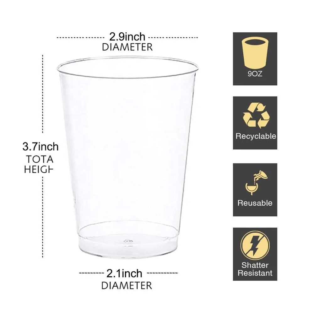 
50 Wholesale BPA Free Transparent Plastic Wine Cups 