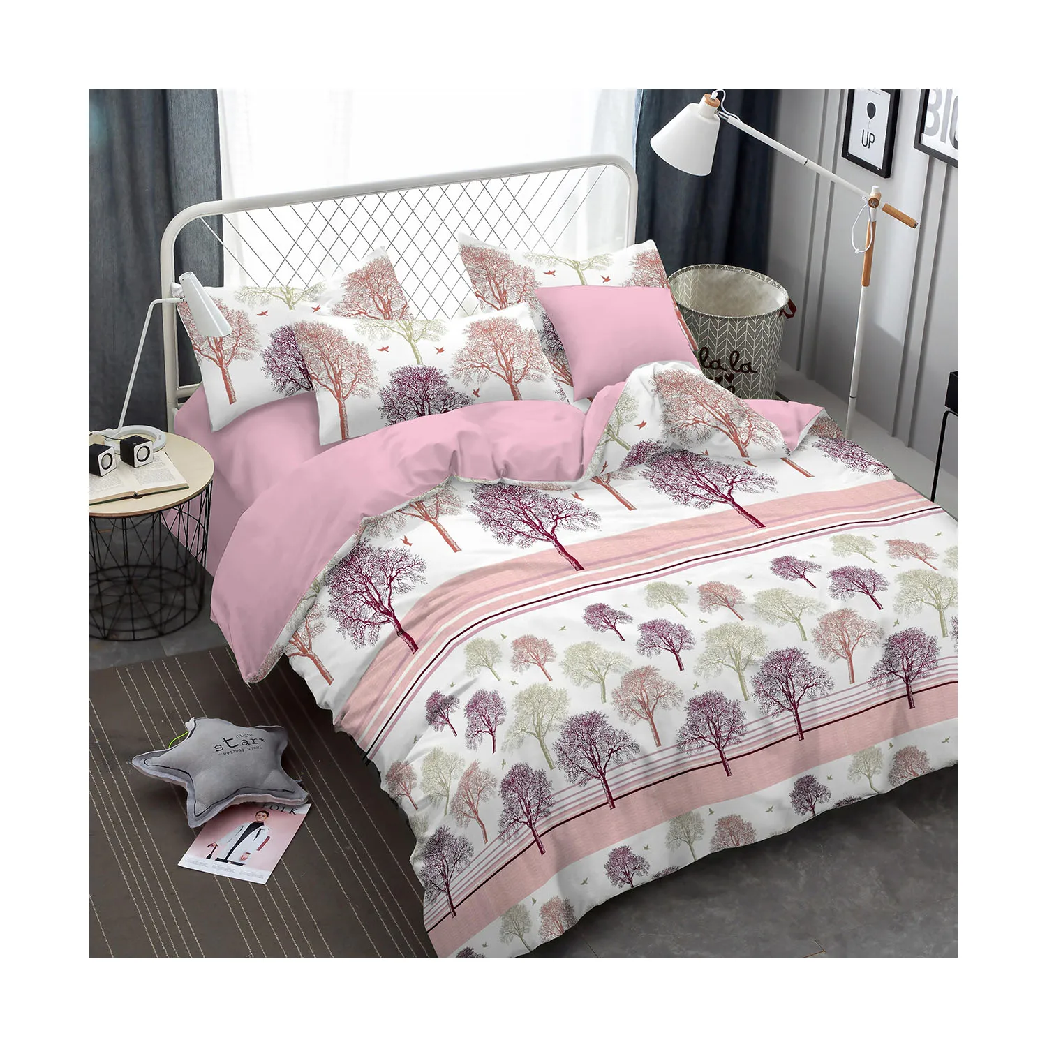 Оптовая продажа, простыня из 100% полиэстера с цветочным принтом на заказ, светлого цвета, текстильная ткань