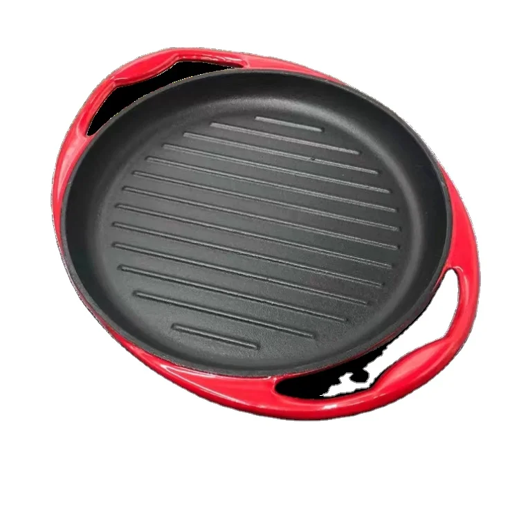 Nonstick Best Sell Products Round Heavy Cast Iron Griddle Pan Bread Baking Heavy Tray With Grill