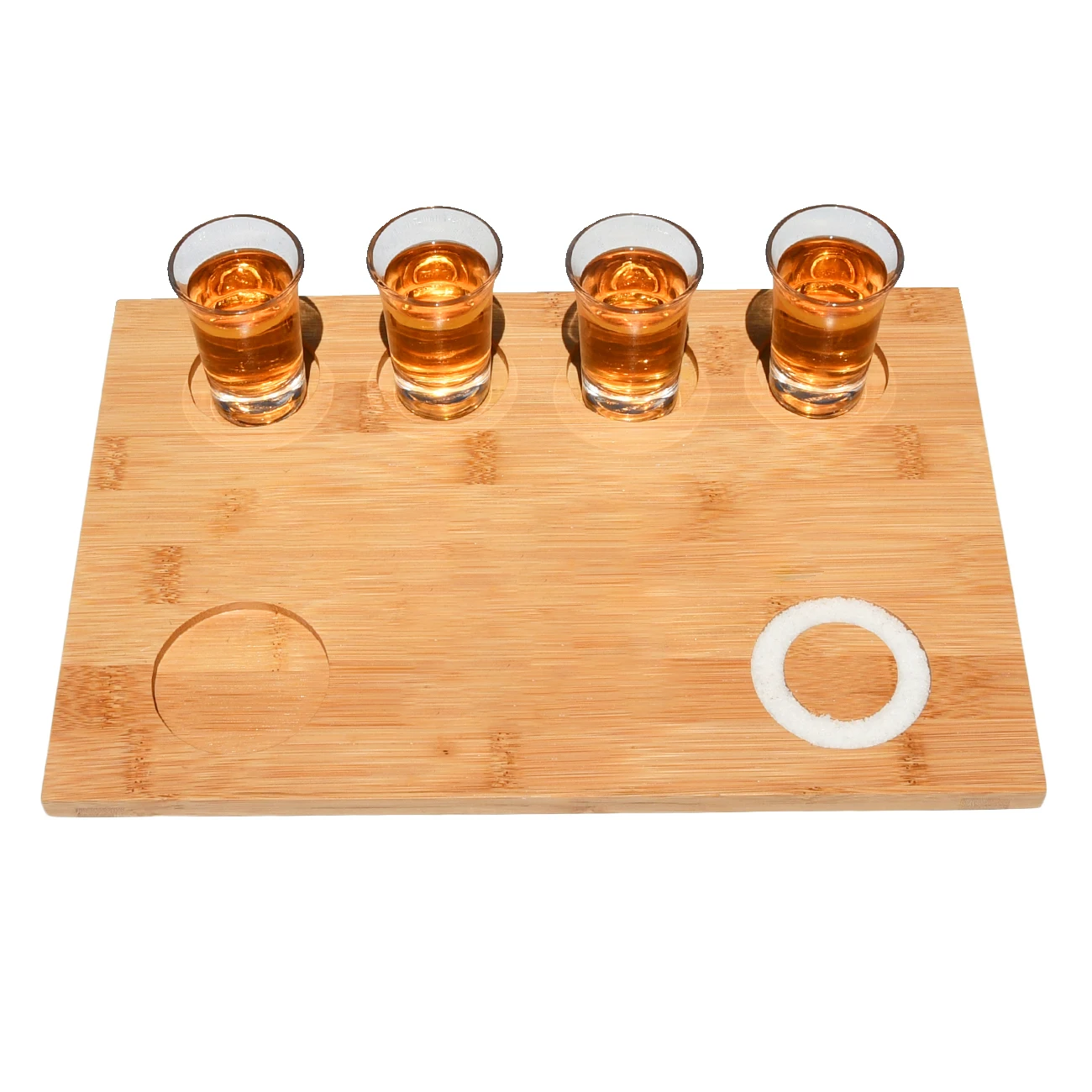 Personalized Engraved Tequila Flight Board Wine Liquor Shot Glass Holder Bar Serving Trays with Salt Rim for Family Party