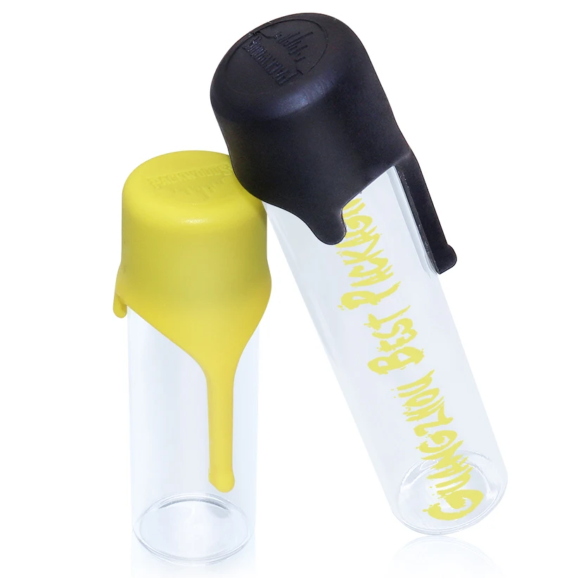 Custom Logo Glass Cigar Tube With Child Resistant Cap 116mm 120mm Clear Pre Child Proof Glass Roll Tubes