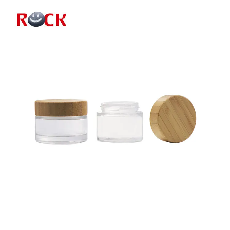 Cosmetic packaging bamboo glass bottle cream jar bamboo container