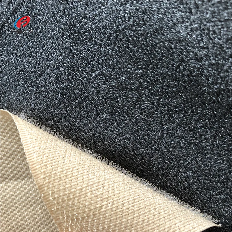 
Warp Knitted Hook and Loop Black Colour Nylon Brushed Tricot Fabric 