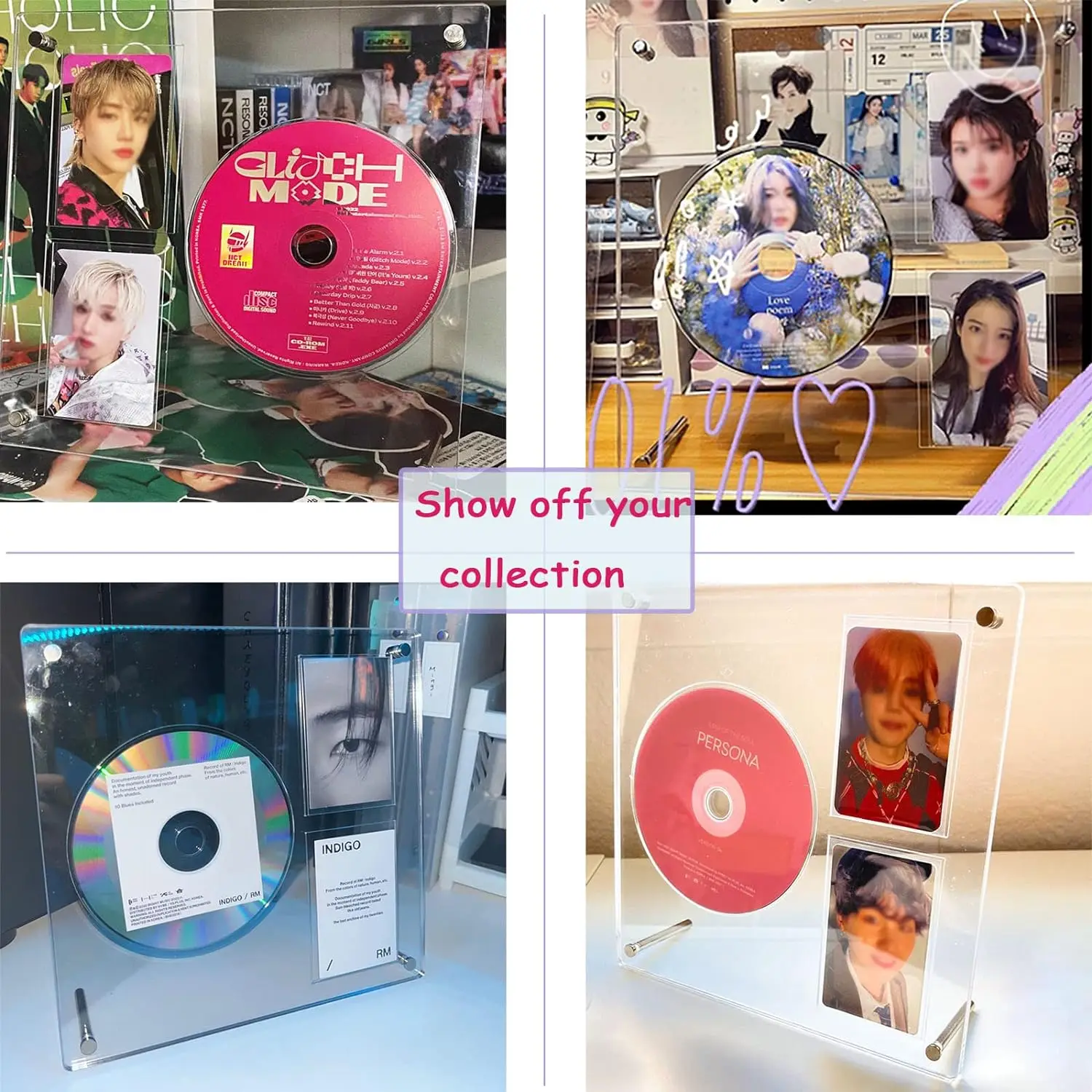 Promotional  Acrylic Album CD/Photocard Display Stand, Holds 2 Photocards Display Frame Clear Shelf Photocard Display Frame Phot