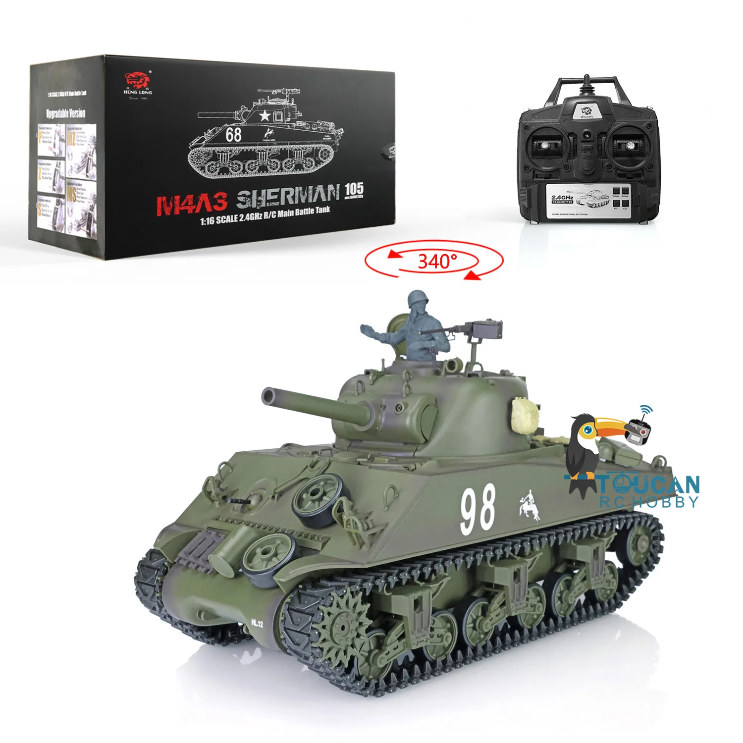 HENG LONG 1/16 TK7.0 M4A3 Sherman Tank RC военная машина игрушки IR BB Airsoft звук дыма 3898 стрельбы динамик.
