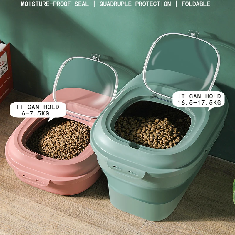 
Kimpets Wholesale Pet Supplies Grain Storage Big Space Foldable Barrel Storage Bucket 
