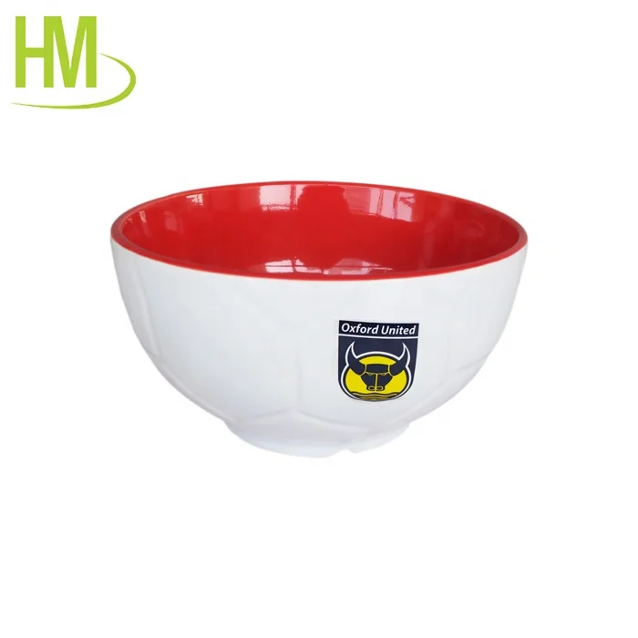 embossed inner color ceramic soup bowl stoneware ceramic football bowls