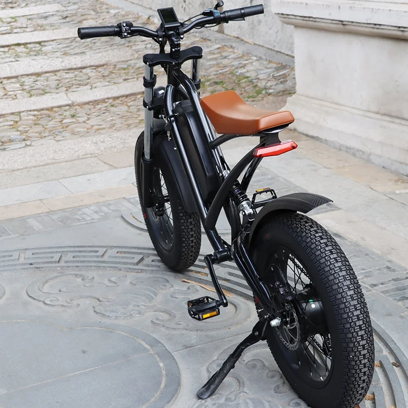 Hot sale 48V 500W 750W Power China Cheap Full Suspension Retro Vintage E Bike Ebike Dirt Mountain Fat Tire Bicycle Electric Bike