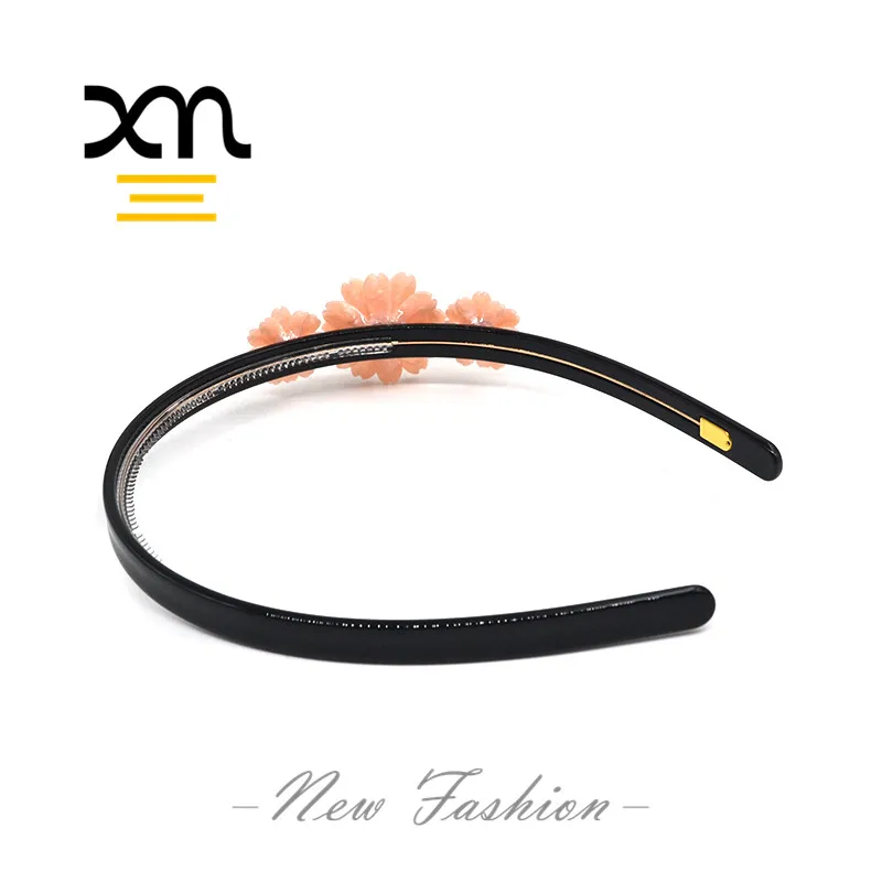 2020 goody beauty hair accessories 18 years old girls headwear embellished flowers stretchy headband cellulose acetate jewelry