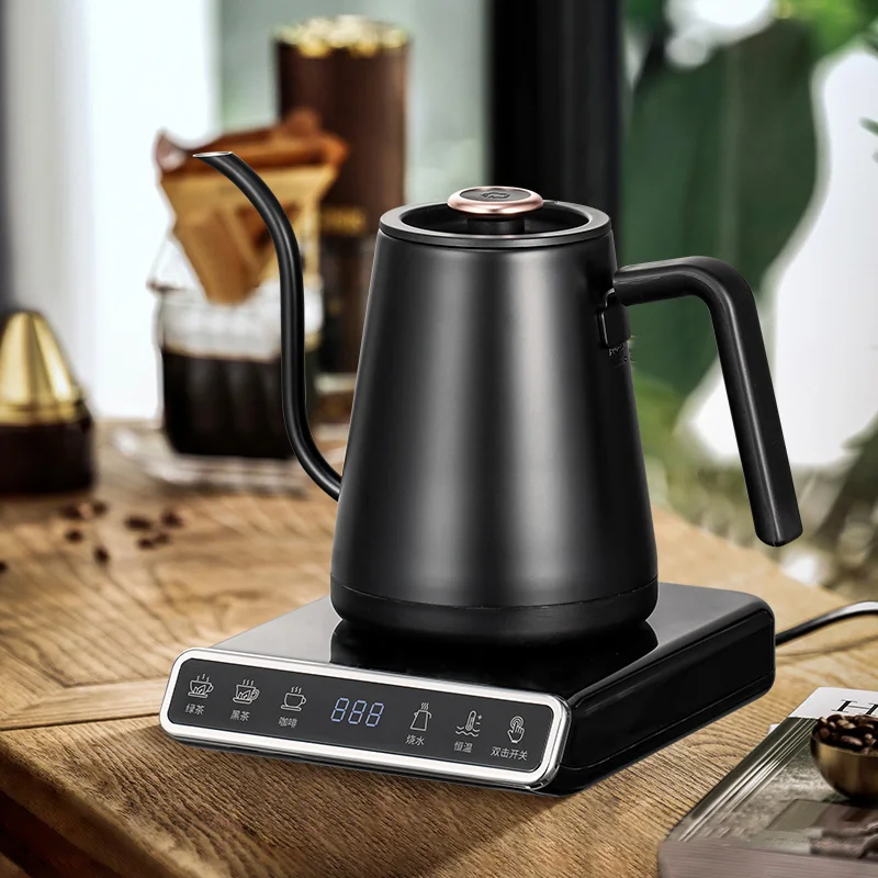 1500W 1.0 Liter Boil-Dry Protection Fish Smart Anti Scald Lid Stainless Steel Electric Pour Over Kettle