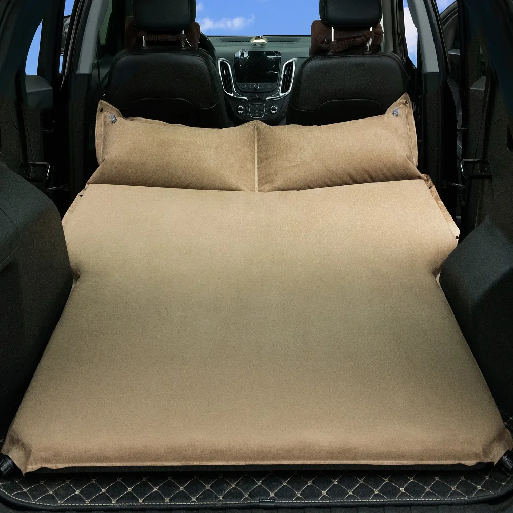 Suede Camping Travel Self inflating Car Mattress Folding Car Bed Mattress Comfort Durable Air Bed Car Mattress