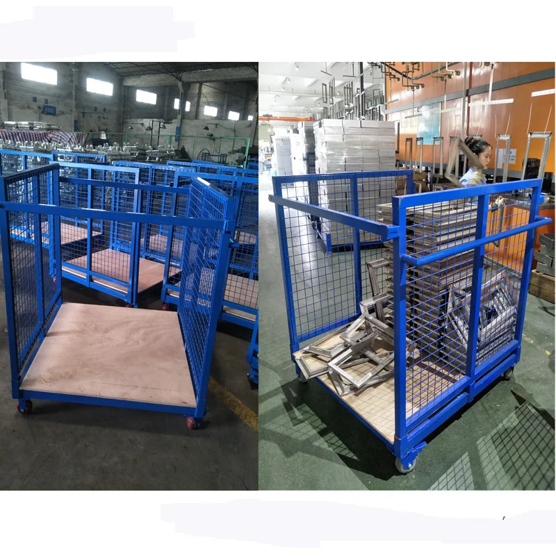 
Industrial customized transporting stainless steel pallet cage /wire mesh basket/storage roll container 