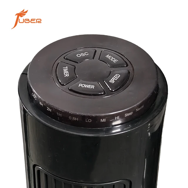 JUBER Remote Control Electric Pedestal Stand Fan Air Cooler Bladeless Fan Black Tower Fan
