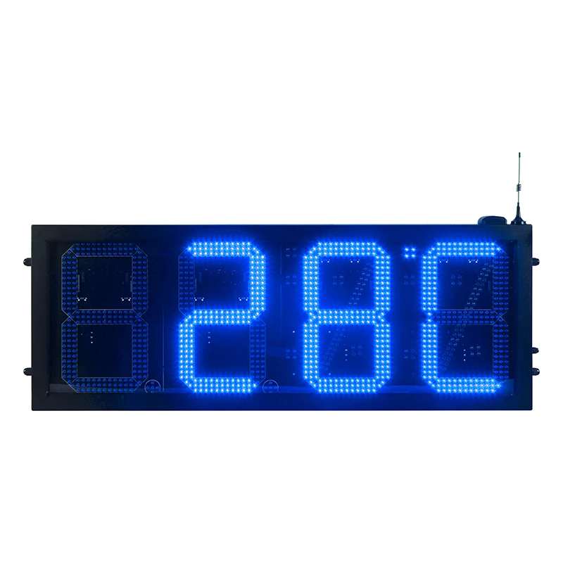 Waterproof Led Clock Timer Temperature Panel Board Led Time And Temperature  Blue Color Digital Sign