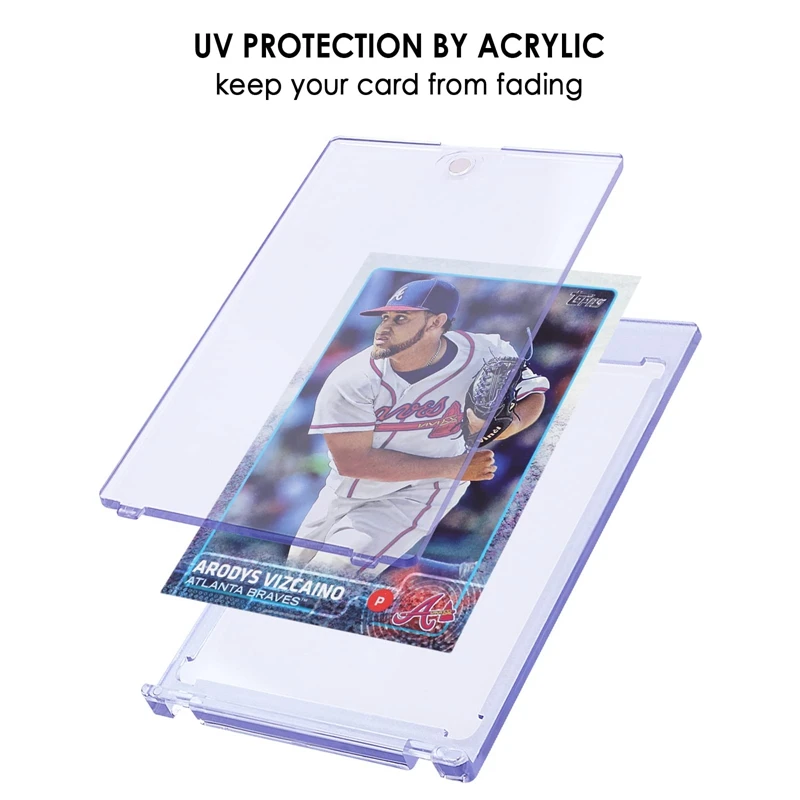 High Quality UV Protection 35 pt Baseball Card Holder Magnetic Top Loaders Acrylic Card Sleeves Magnetic Card Holder Case