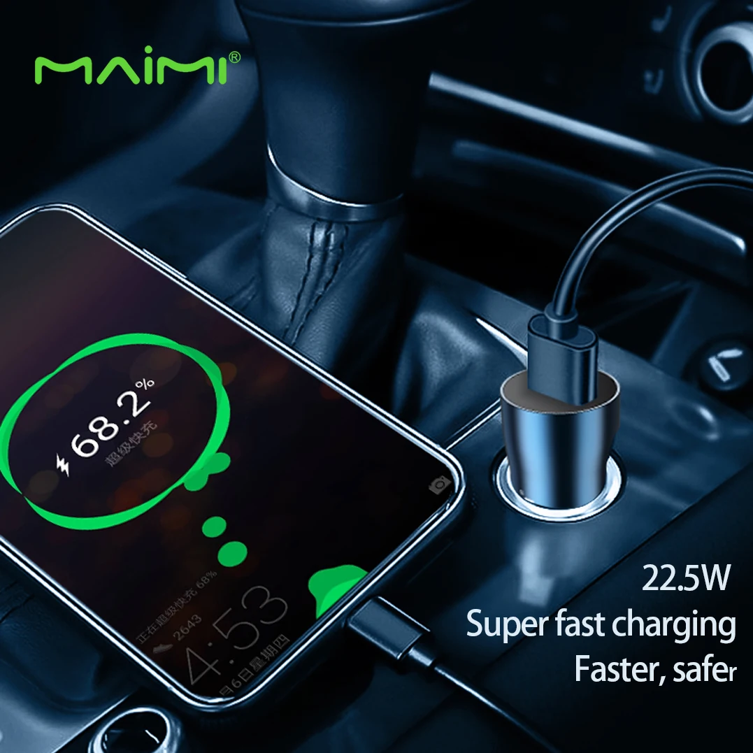  Maimi CC118 22 5 Wfast автомобильное зарядное устройство QC3.0 для смартфона Быстрая зарядка металлическое адаптер мобильного