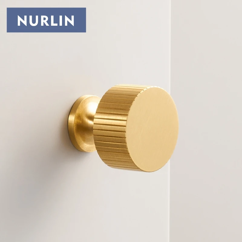 Nurlin Solid Brass Art Deco Vertical Lines Linear Cabinet Knobs T Bars Wardrobes  Gold Nickel Antique Bronze Color Drawer Handle