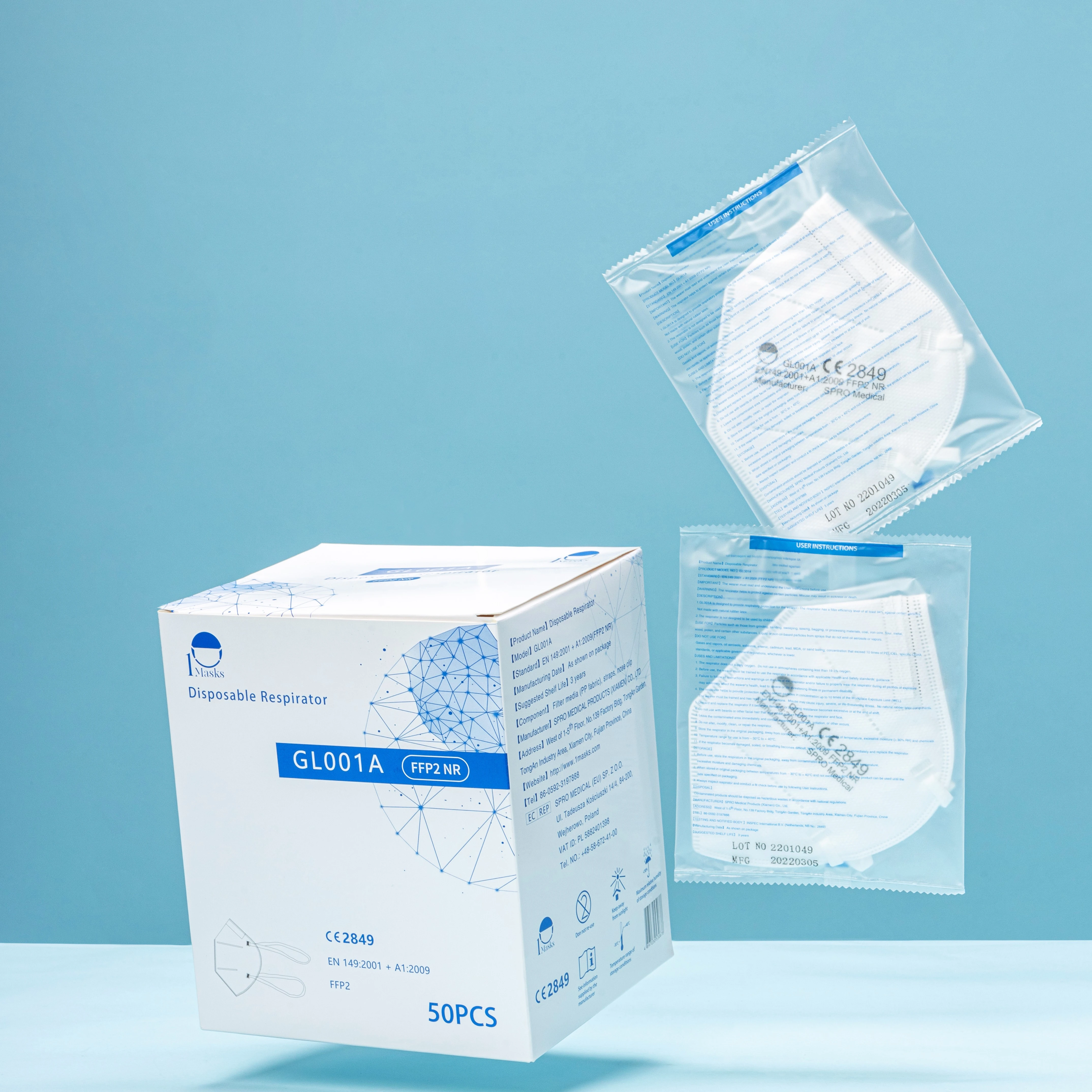 Factory Sale SPRO ffp2 face masks with Exhalation Valve Grade Supplier Wholesale ODM FFP2 Mask