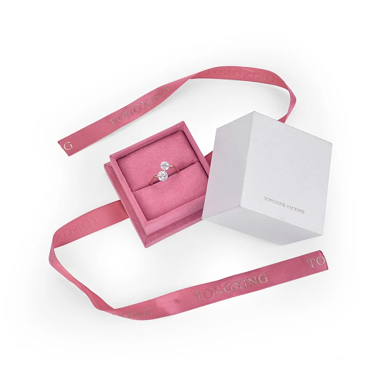 Custom colors and log Cardboard Jewelry Box  Fancy Jewelry Packaging Box With Ribbon