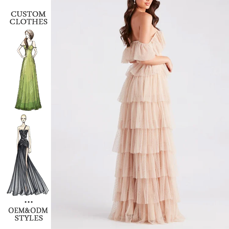 Custom Lace Princess Puffy Dinner Birthday Dresses Women Elegant Mesh Dress Party Club Evening Dress 2024