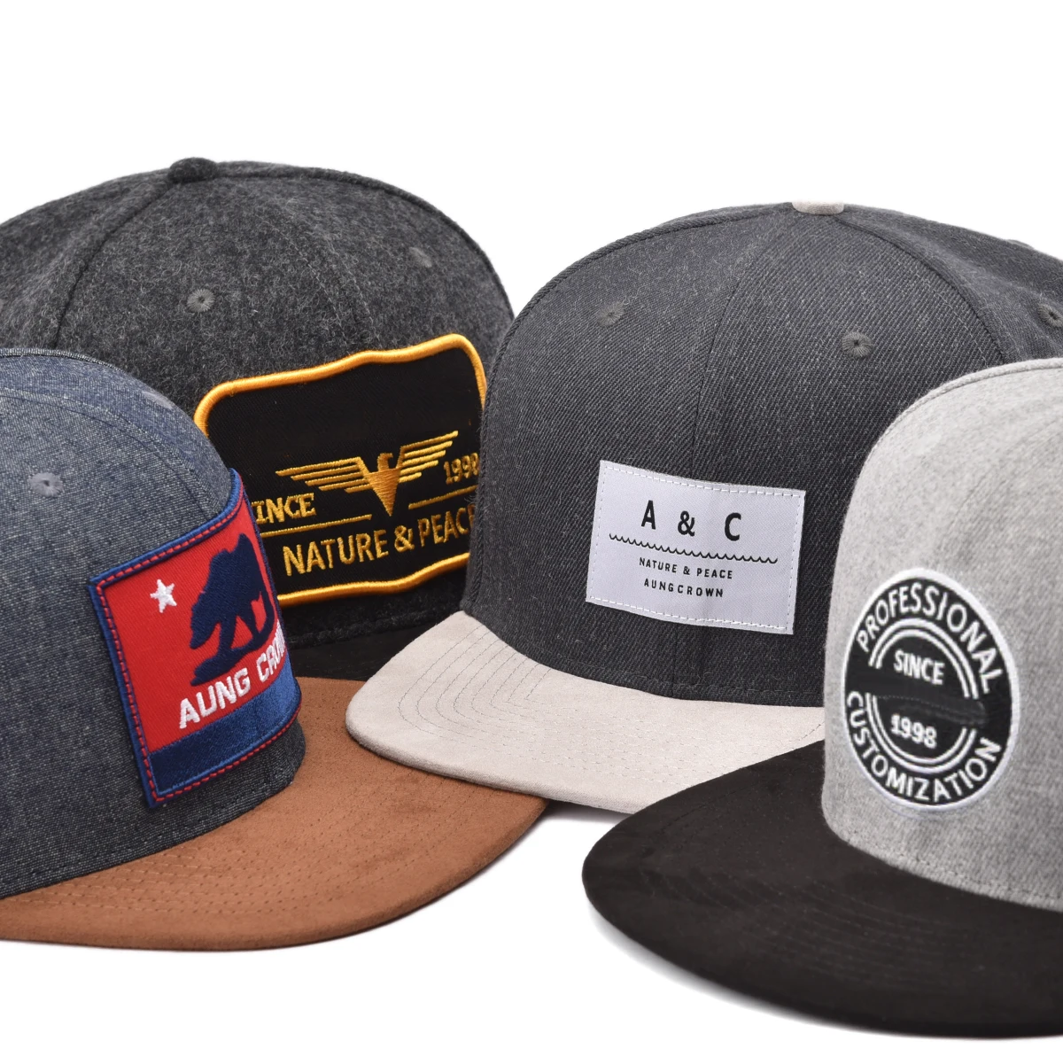 Customized Baseball Caps With American Flag Mesh Hat 6 Panel Cotton Trucker Hat
