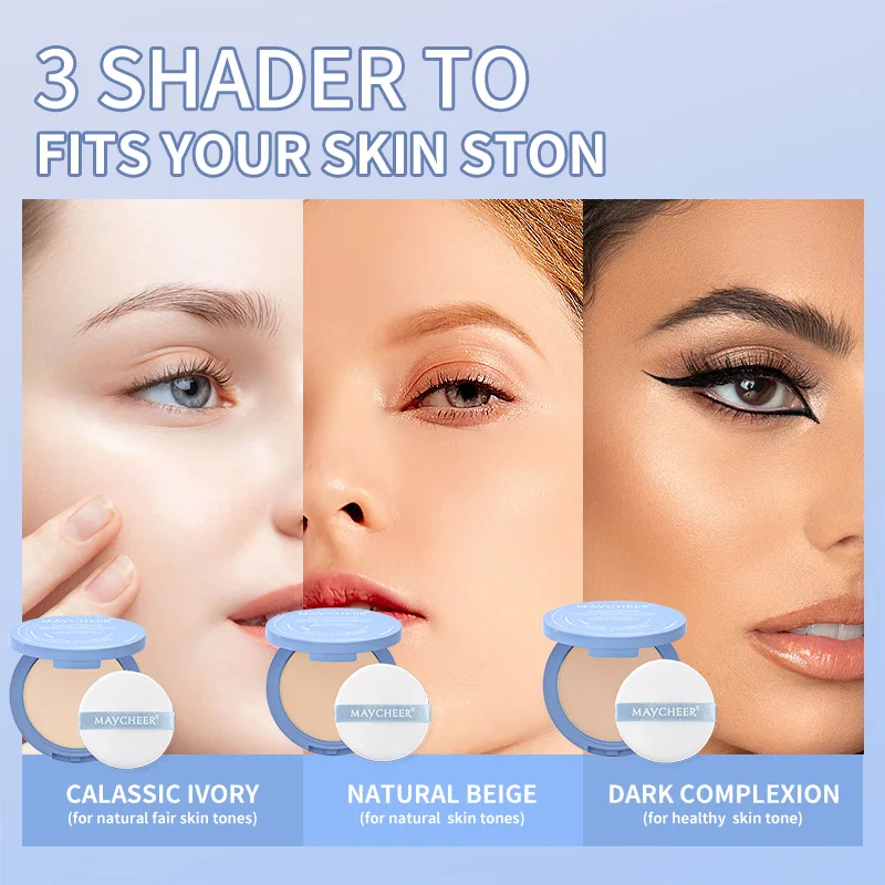 Maycheer Pressed Powder Palette in Stock Cosmetic Hot Sale Long Lasting Waterproof Oil-control Matte Compact Face Powder