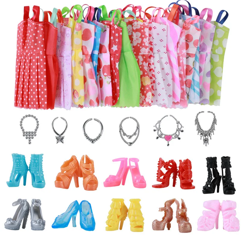 Wholesale China Doll Toy Dress Necklace Shoes set  Doll Accessories  Fashion 26pcs set  For 30cm Doll